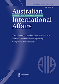 Cover image for Australian Journal of International Affairs, Volume 73, Issue 4, 2019