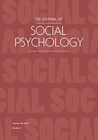 Cover image for The Journal of Social Psychology, Volume 159, Issue 2, 2019