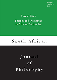 Cover image for South African Journal of Philosophy, Volume 41, Issue 2, 2022