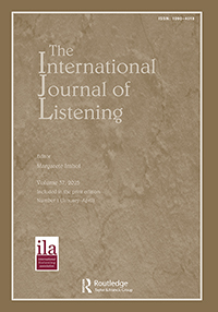 Cover image for International Journal of Listening, Volume 37, Issue 1, 2023