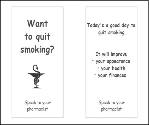 Figure 1 Leaflet given to pharmacy patients during the last 2 months of the study.