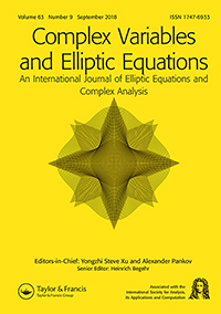 Cover image for Complex Variables and Elliptic Equations, Volume 63, Issue 9, 2018