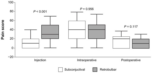 Figure 2 Comparison of the visual analog scale between the groups.