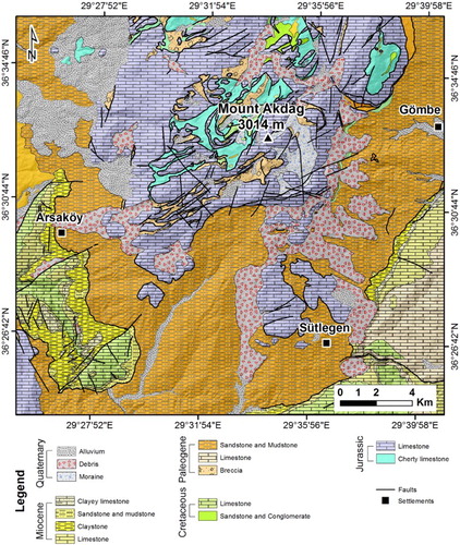 Figure 2. Geology map of the study area (modified after CitationSenel, 1997).