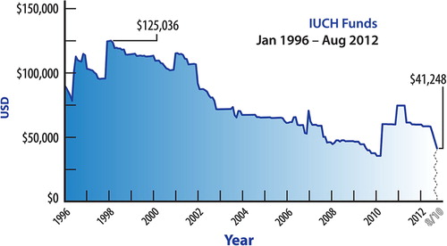 Fig. 1 International Union of Circumpolar Health Funds 1996–2010 in USD.