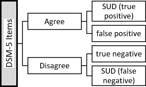 Figure 1 Scheme of deductive categorizing of the DSM Items; Not all subcategories were used for all items, but they all provided a guide for coding.