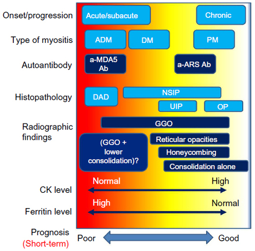 Figure 2 Prognostic factors (short-term) in ILD associated with DM/PM.