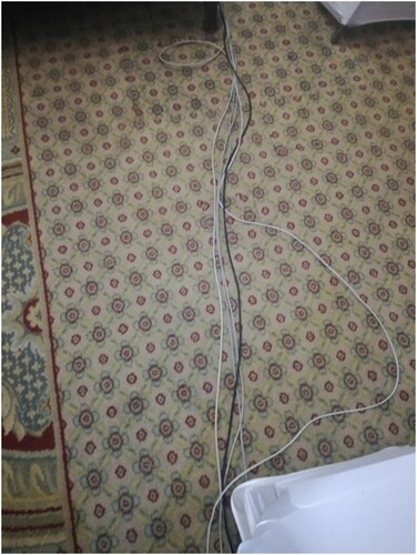 Figure 11. Unsecured cables (not taped down) as observed at a venue. Picture courtesy of K. Khiba.
