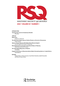 Cover image for Rhetoric Society Quarterly, Volume 54, Issue 1, 2024