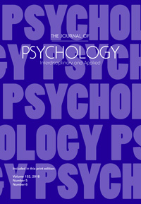 Cover image for The Journal of Psychology, Volume 152, Issue 5, 2018