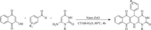 Scheme 35. ZnO catalyzed quinoline synthesis using CTAB-H2O as a reaction medium.