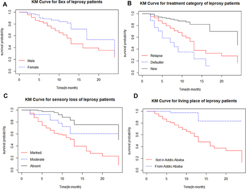 Figure 2 Survival function of time-to-disability by chosen covariates.