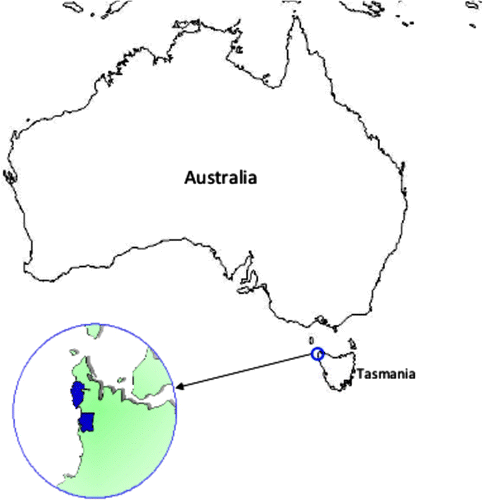 Figure 1  Locations of the Bluff Point (top) and Studland Bay (bottom) wind farms.