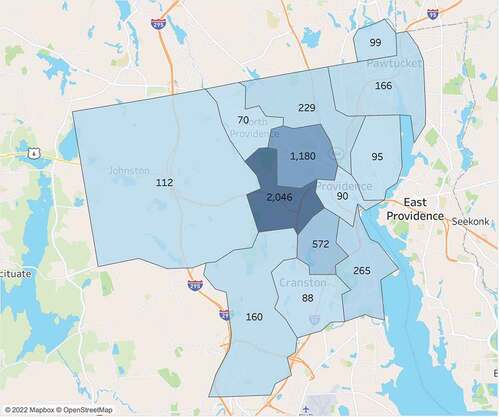 Figure 3. ZIP codes of individuals participating in COVID-19 testing at CEHC.