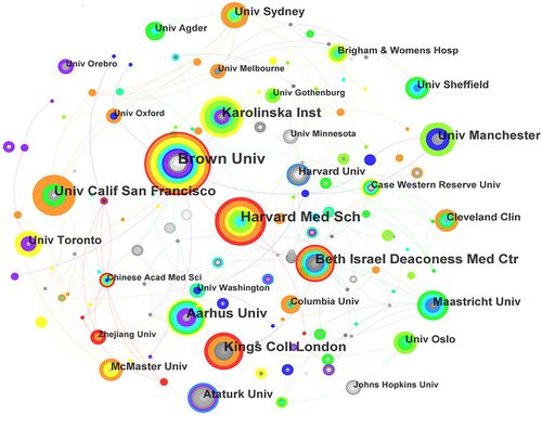 Figure 4 Institution co-occurrence network.