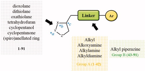 Figure 2. Schematic representation of the library members.