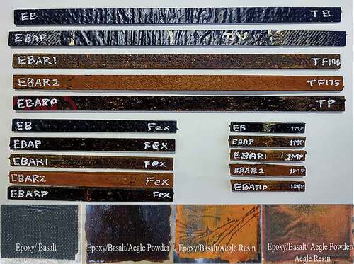 Figure 2. Prepared composite specimens for testing.