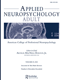 Cover image for Applied Neuropsychology: Adult, Volume 29, Issue 6, 2022