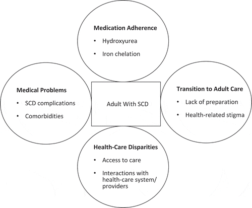 Figure 1. Overview of the challenges faced by adults with sickle cell disease (SCD) in the United States.