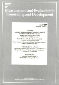 Cover image for Measurement and Evaluation in Counseling and Development, Volume 30, Issue 1, 1997