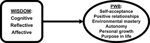Figure 1 The conceptual framework for the impact of wisdom on psychological well-being.