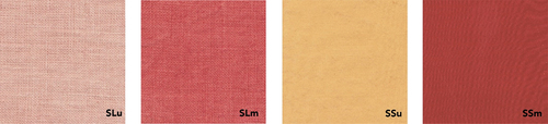 Figure 5. Linen and silk fabrics dyed with supercritical extract MR.
