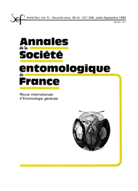 Cover image for Annales de la Société entomologique de France (N.S.), Volume 28, Issue 3, 1992