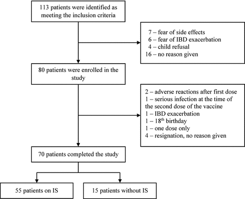 Figure 1. Study flow diagram indicating patient enrollment and the reasons for exclusion from the study