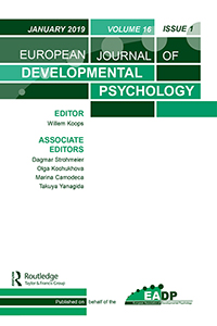 Cover image for European Journal of Developmental Psychology, Volume 16, Issue 1, 2019