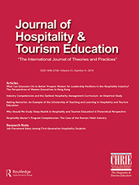 Cover image for Journal of Hospitality & Tourism Education, Volume 31, Issue 4, 2019
