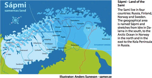 Figure 1. Map of Sápmi in book on civic orientation.© samer.se. Reproduced by permission of samer.se. Permission to reuse must be obtained from the rightsholder.