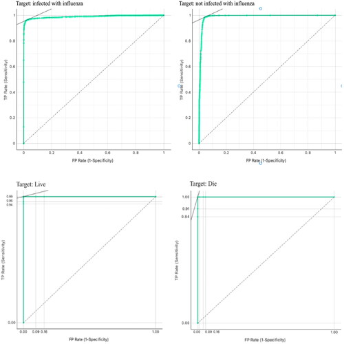 Figure 8. Testing graph ROC curve analysis for both classes in the datasets.