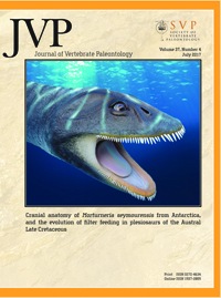 Cover image for Journal of Vertebrate Paleontology, Volume 37, Issue 4, 2017