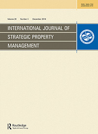 Cover image for International Journal of Strategic Property Management, Volume 20, Issue 4, 2016