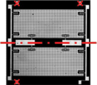 Figure 3 Modulation map of MEMS surface with identification of leveling points and extracted trace(s).