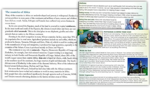 Figure 1. Extract from Geography Quest 6th Class (64) and Small World 5th Class (97) Left to Right.