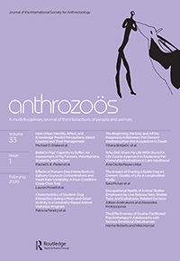 Cover image for Anthrozoös, Volume 33, Issue 1, 2020