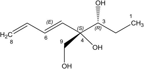 Figure 1. Chemical structure of (3R,4S)-isostreptenol III (1).