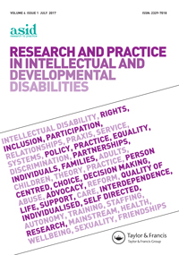 Cover image for Research and Practice in Intellectual and Developmental Disabilities, Volume 4, Issue 1, 2017
