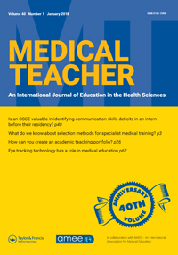 Cover image for Medical Teacher, Volume 40, Issue 1, 2018