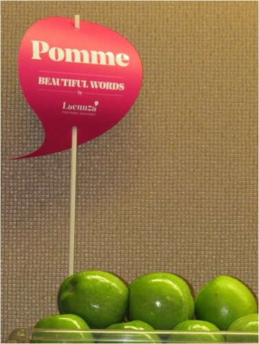 Figure 16. ´Beautiful words’ campaign: apple in French.