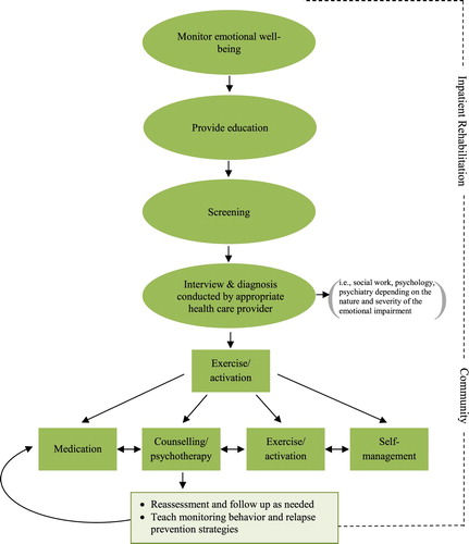 Figure 3 A diagram depicting a potential model for future emotional well-being service provision (taken from the E-Scan Atlas with permission from the authorCitation37).