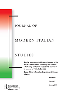 Cover image for Journal of Modern Italian Studies, Volume 24, Issue 1, 2019