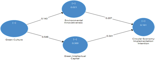 Figure 2. Path – coefficients and R2 values.