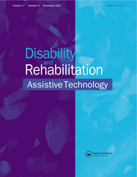 Cover image for Disability and Rehabilitation: Assistive Technology, Volume 17, Issue 8, 2022