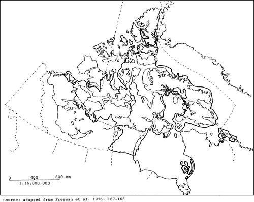 Figure 1.  Inuit cultural space in the Canadian Eastern Arctic (1920s).