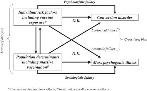 Figure 1. Suggested multilevel approach for exploring conversion disorder and mass psychogenic illness related with vaccines.