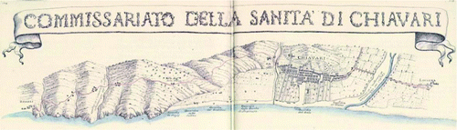 Figure 2. Chiavari in 1758 (from Matteo Vinzoni, Pianta delle due riviere della Serenissima Repubblica di Genova divise né Commissariati di Sanità).