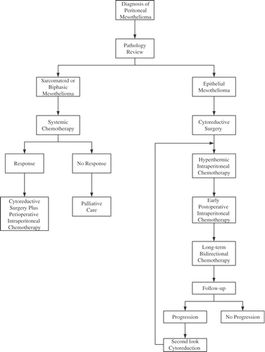 Figure 9. Clinical pathway for diffuse malignant peritoneal mesothelioma at the Washington Cancer Institute.