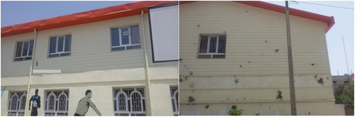 Figure 8. Dry facades problems in LSF system: right panel: striking some heavy things to dry facades. Left panel: bad performance of construction or insulation.